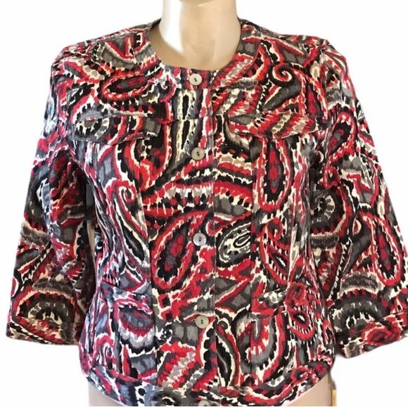 Ruby Rd. Size 14 Jacket Red, Black, Grey, White - Picture 1 of 4